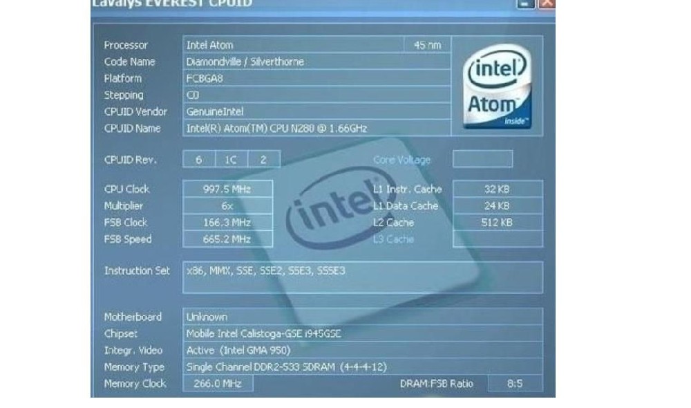 intel atom n280 cpu